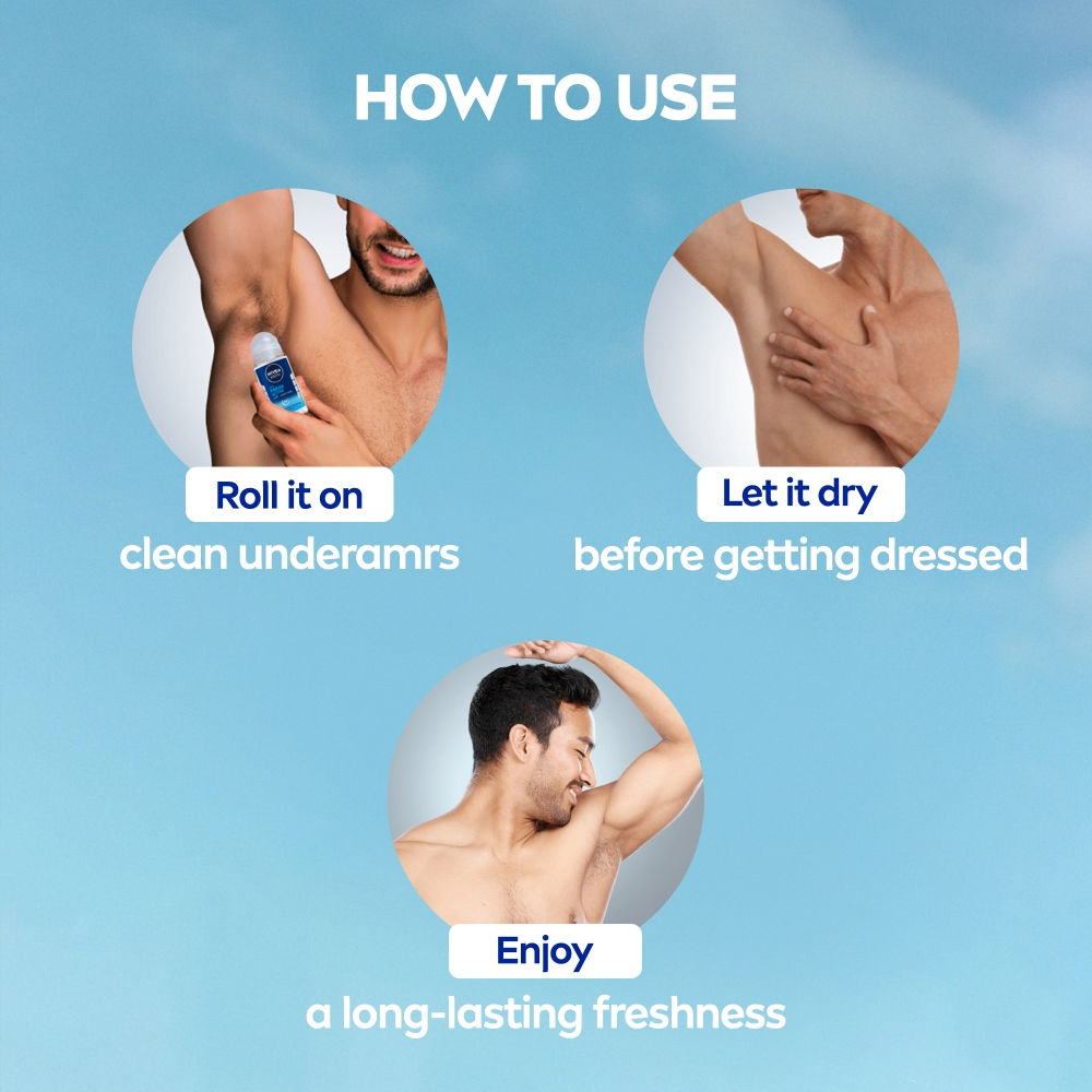 MEN Deodorant Roll On, Fresh Active, 48h Long lasting Freshness
