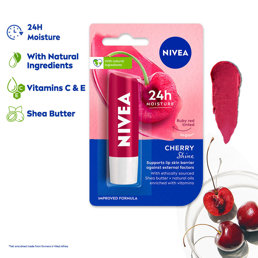 Tinted Lip Balm With Natural Oils & 24H Melt-In Moisture Cherry Shine