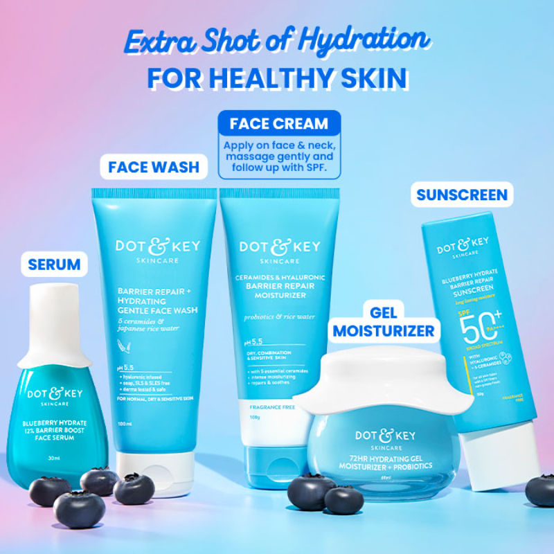 Hyaluronic + Ceramide Barrier Repair Hydrating Face Moisturizer Cream, Normal To Dry Skin
