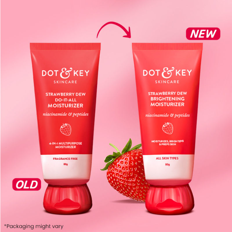 Strawberry Dew Brightening Moisturizer, Niacinamide & Peptides, Brightens & Smoothes Skin