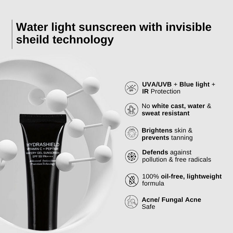 Hydrashield Vitamin C + Peptide Sunscreen Spf 50 Pa++++ For Oily, Acne Prone Skin