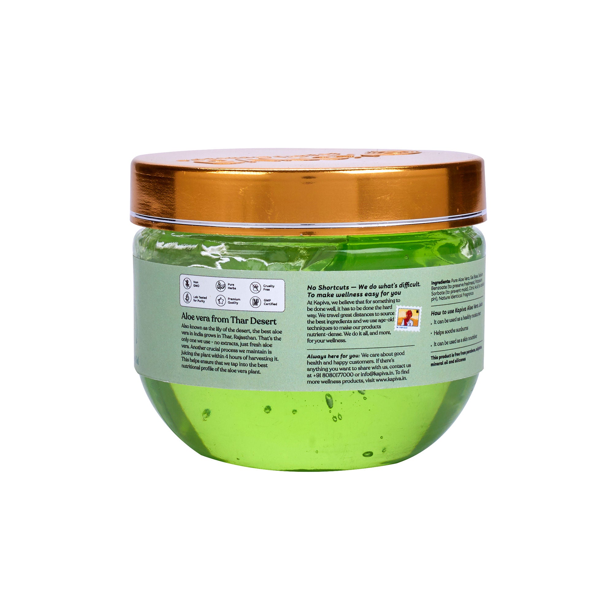 Kapiva Aloe Vera Gel Hydrating and Moisturizing Gel for Face & Hair Multipurpose Gel