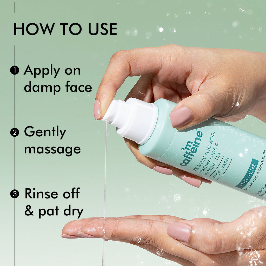 2% Salicylic Acid Anti Acne Face Wash With Niacinamide & Matcha Tea, For Oil Control