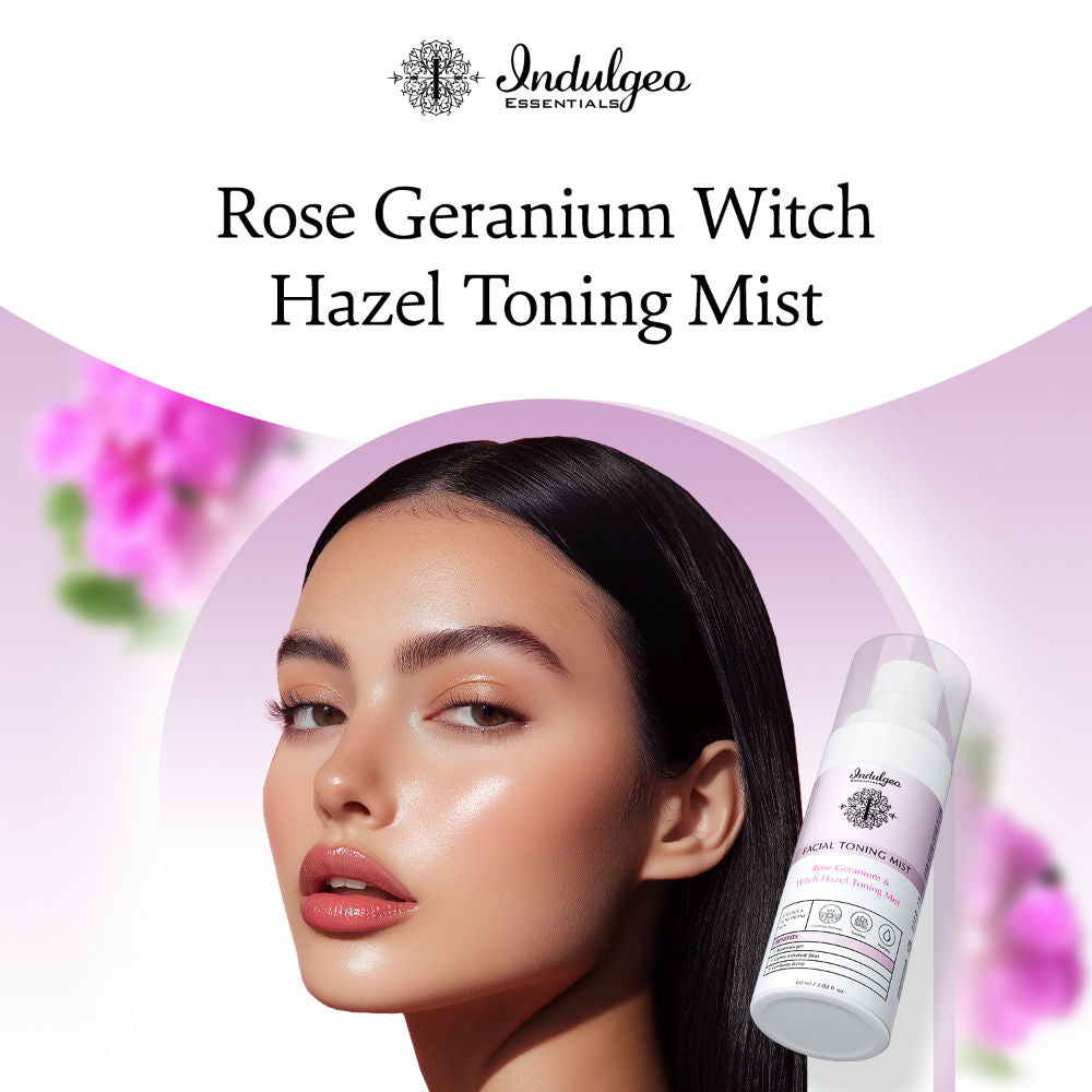 Rose Geranium Witch Hazel Toning Mist/Toner For Oily Acne Prone Skin