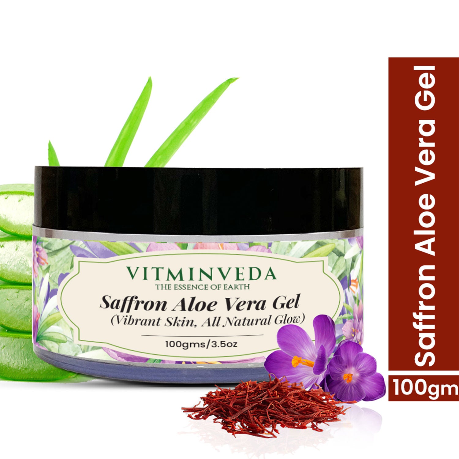 Pure Natural Aloe Vera Gel With Saffron