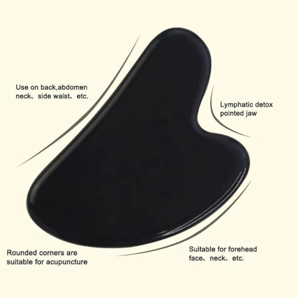 Black Obsidian Gua Sha Face Massage Tool For Face and Neck Glowing Skin