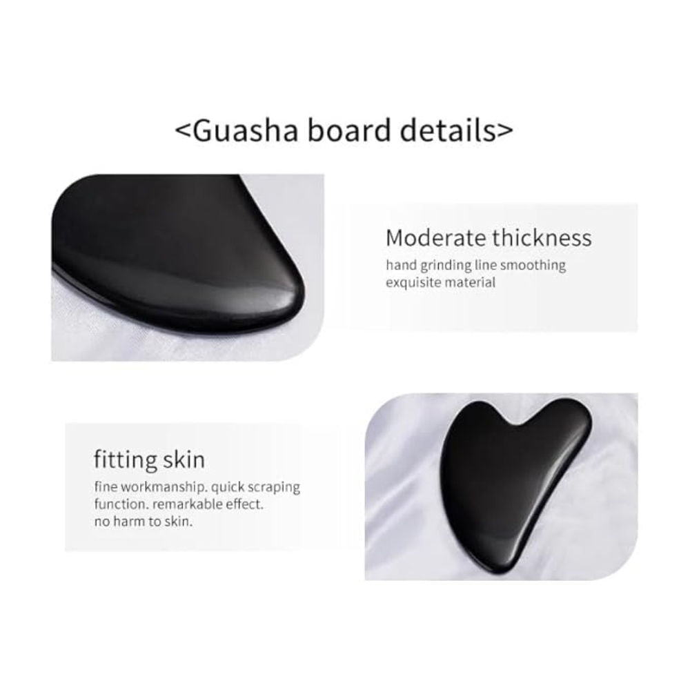 Black Obsidian Gua Sha Face Massage Tool For Face and Neck Glowing Skin