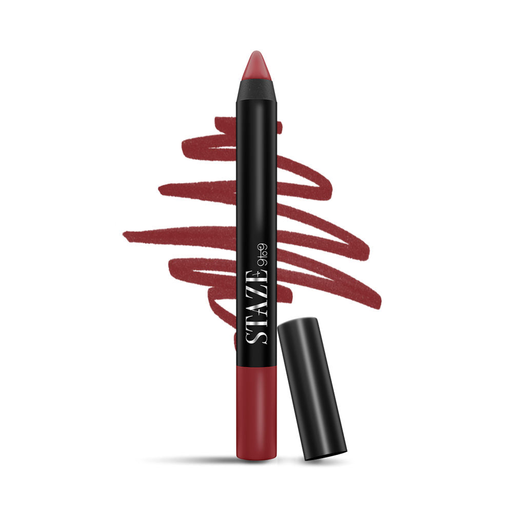 9 To 9 Pout On Matte and Smudgeproof Lip Crayon - 10 Royally Ruby