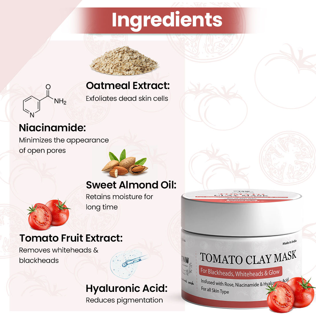 Tomato Clay Face Mask For Glowing Skin