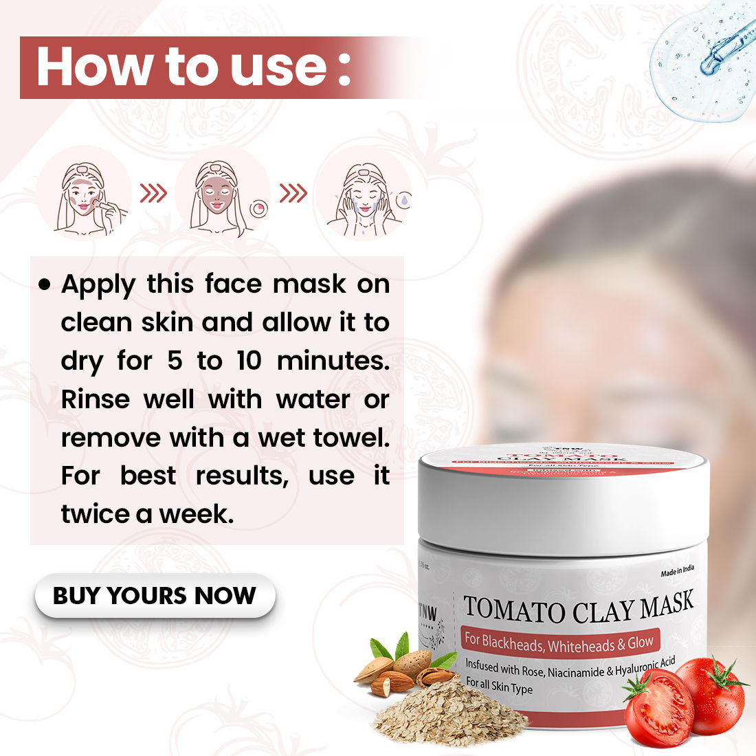 Tomato Clay Face Mask For Glowing Skin