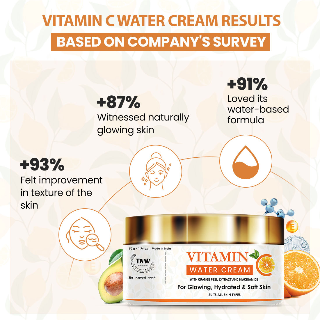 Vitamin C Water Cream Face Moisturizer With Orange Peel & Niacinamide