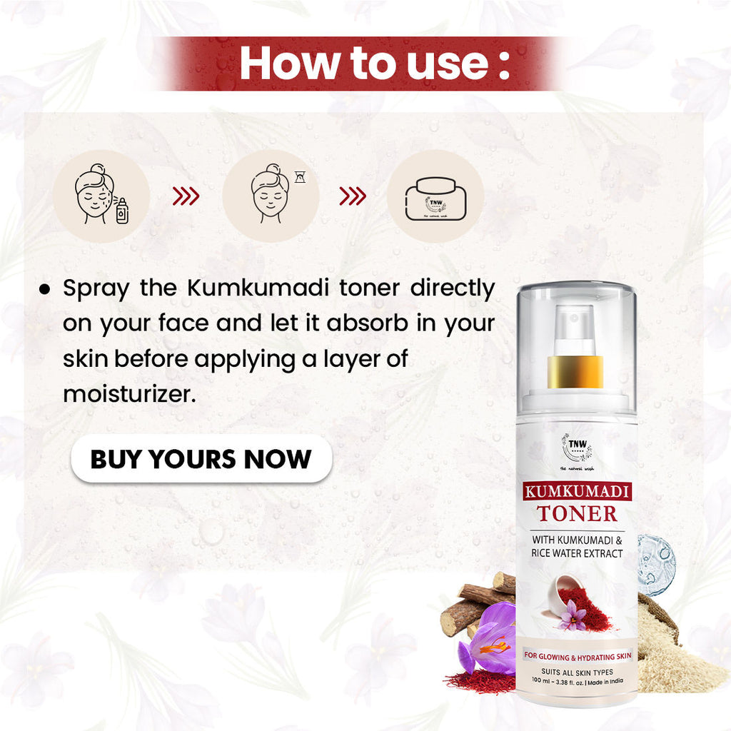 Kumkumadi Toner With Kumkumadi & Rice Water Extract For Glowing & Hydrating Skin