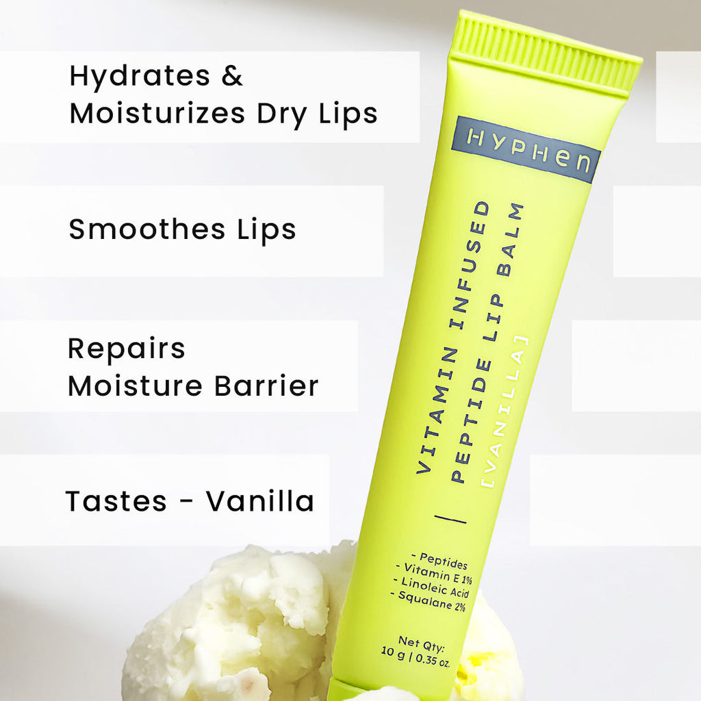 Vitamin Infused Peptide Lip Balm - Vanilla For Dry & Chapped Lips, Hydrates & Moisturizes