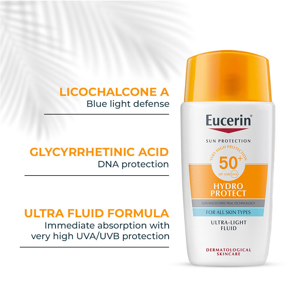 Hydro Protect Ultra-Light Sunscreen Fluid SPF50+ With Hyaluronic Acid Has Invisible Finish