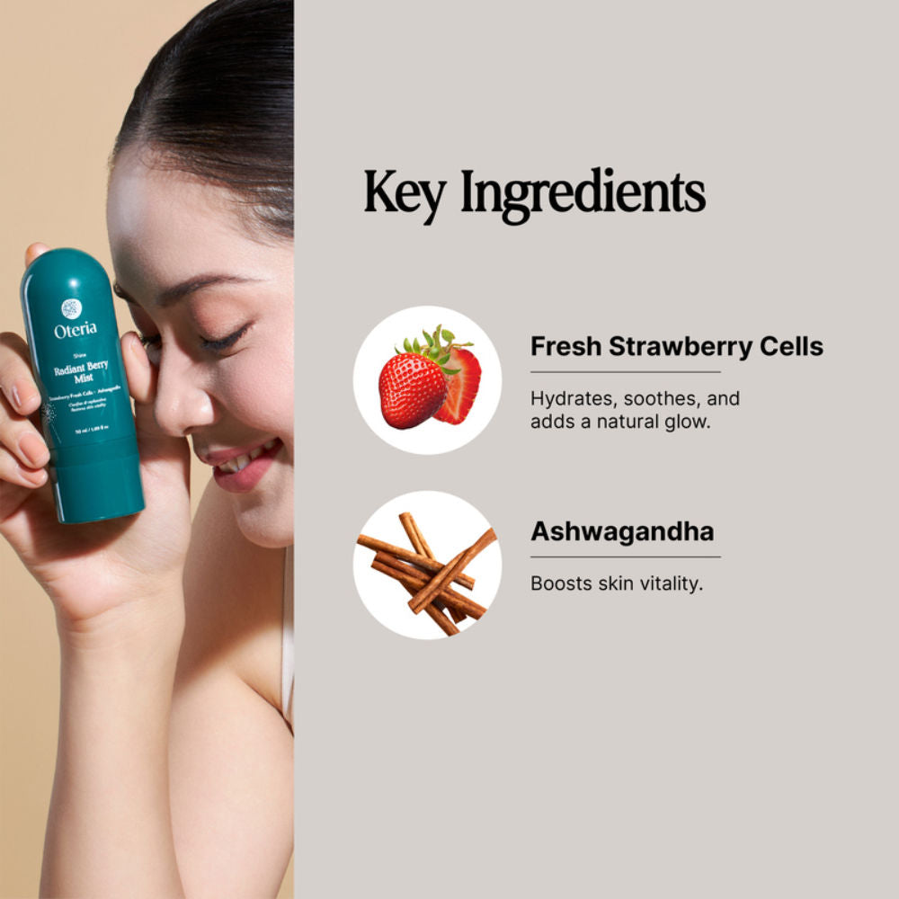 Berry Face Mist And Toner Vegan Fresh Strawberry Fruit Cells For Mid-day Skin Glow Unisex