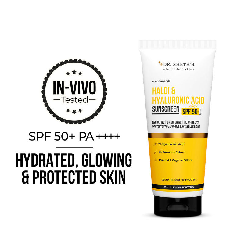 Haldi & Hyaluronic Acid Sunscreen Spf 50+ Pa+++ For All Skin Type - 80g