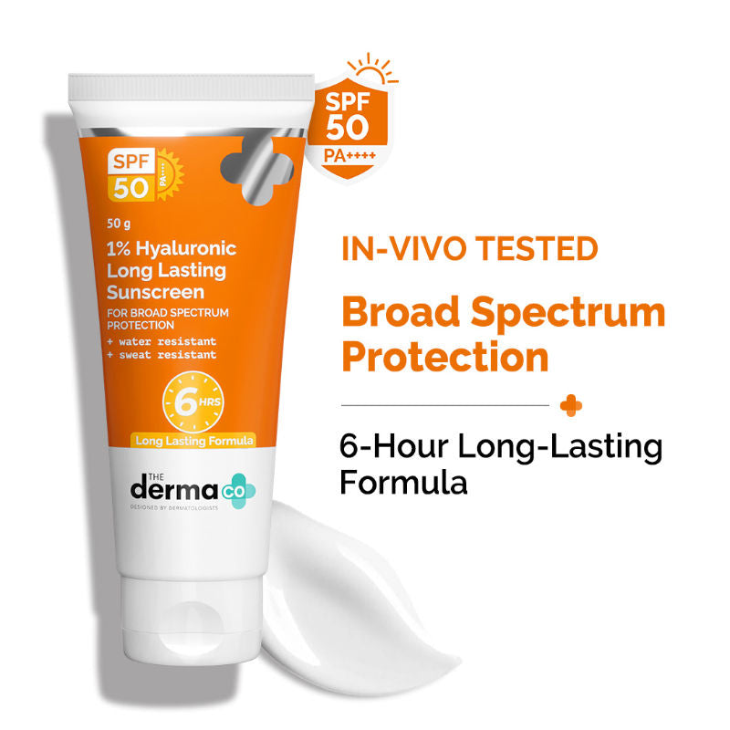 1% Hyaluronic Long Lasting Sunscreen SPF 50, PA++++ |6 hrs. Sun Protection For All skin
