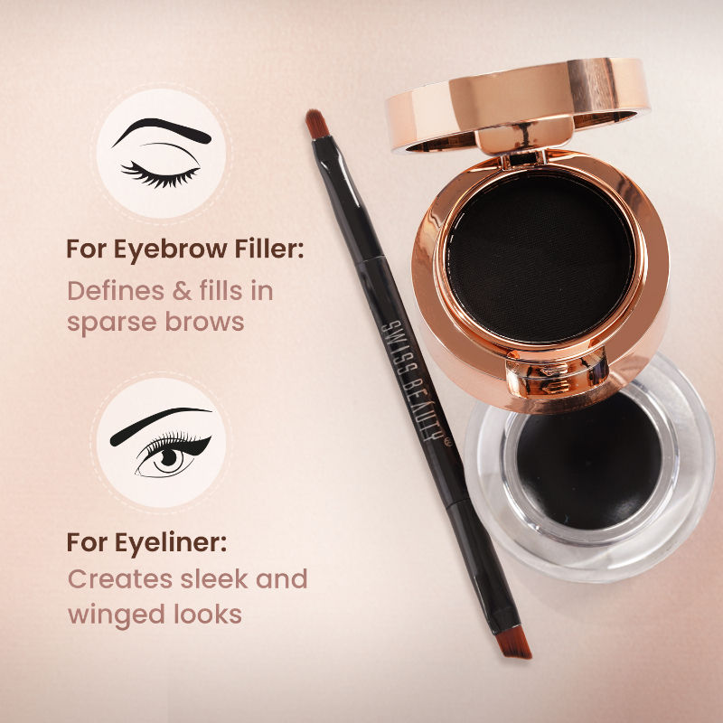 3 In 1 Eyeliner, Eyebrow Filler and Kajal , 24-Hour Stay ,Waterproof