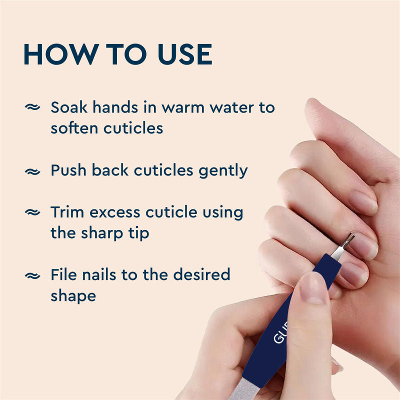 2 In 1 Cuticle Trimmer and Nail File Manicure Tool
