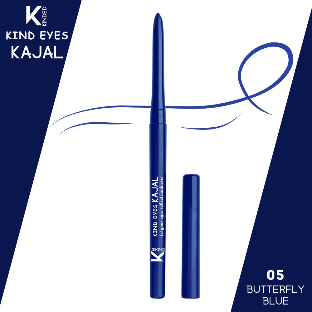 Kind Eyes Kajal 3 In 1 Kohl Kajal Eye Liner Smokey Eye Shadow - 05 Butterfly Blue
