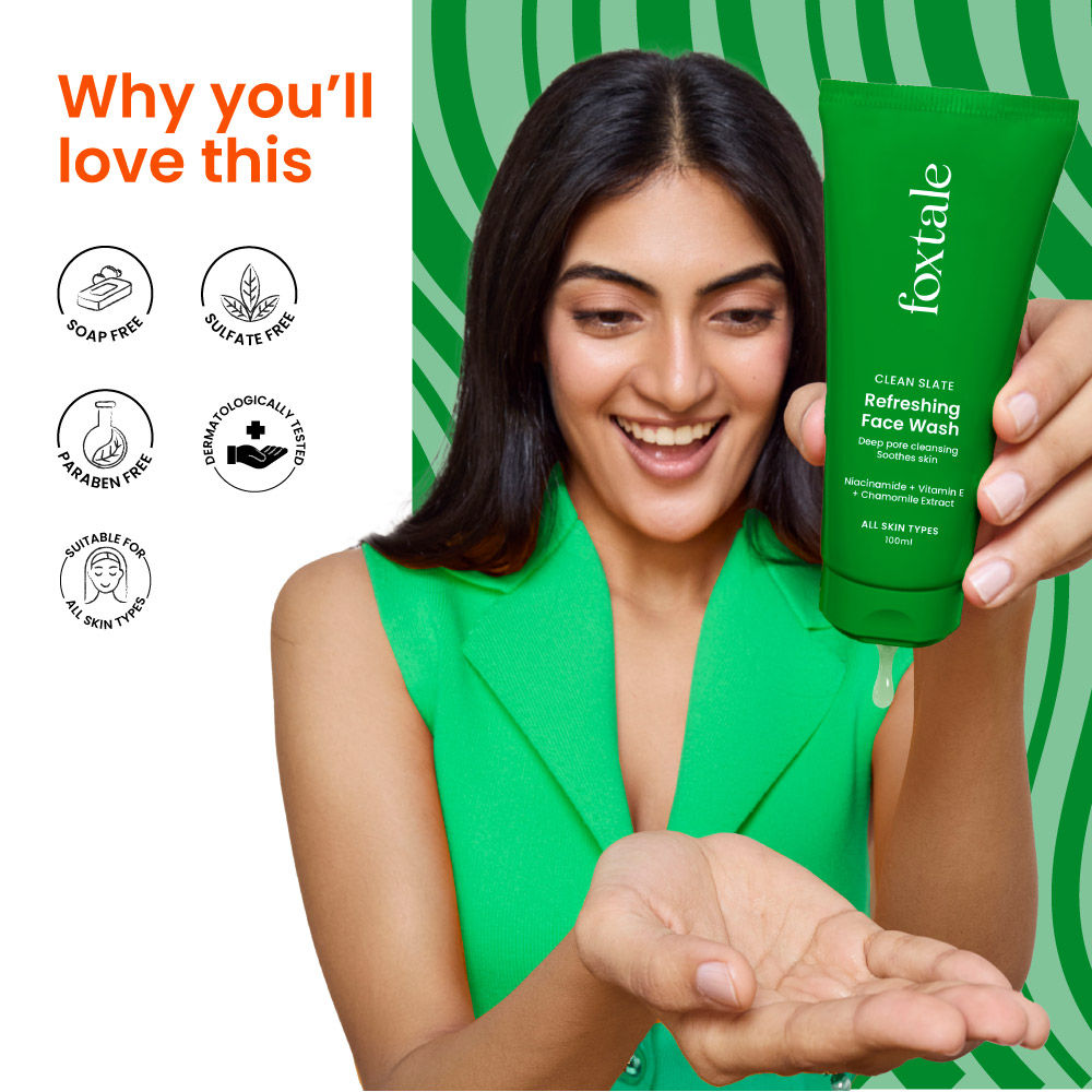 Refreshing Face Wash with Niacinamide & Vitamin E, Deeply Cleans Pores and Soothes Skin