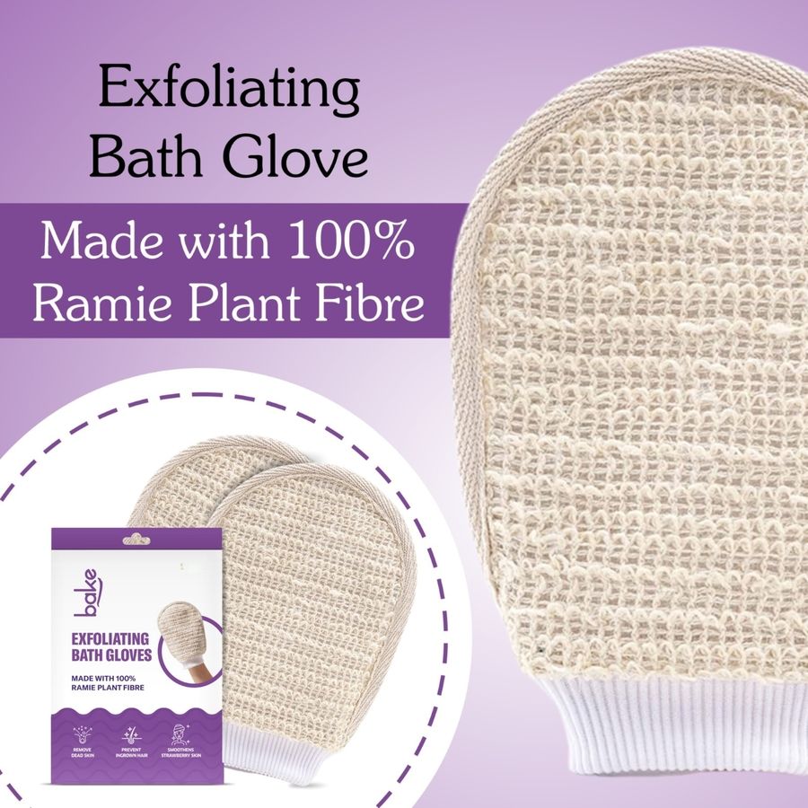 Exfoliating Bath Glove for Dead Skin,Tan Removal, Strawberry Skin, Body Acne & Ingrown Hair