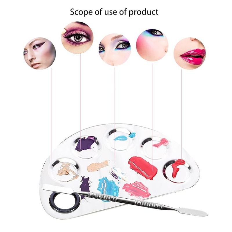 Colouefusion Stainless Steel Makeup Mixing Blending Palette and Spatula