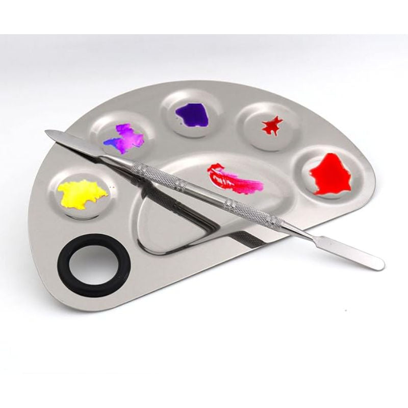 Colouefusion Stainless Steel Makeup Mixing Blending Palette and Spatula