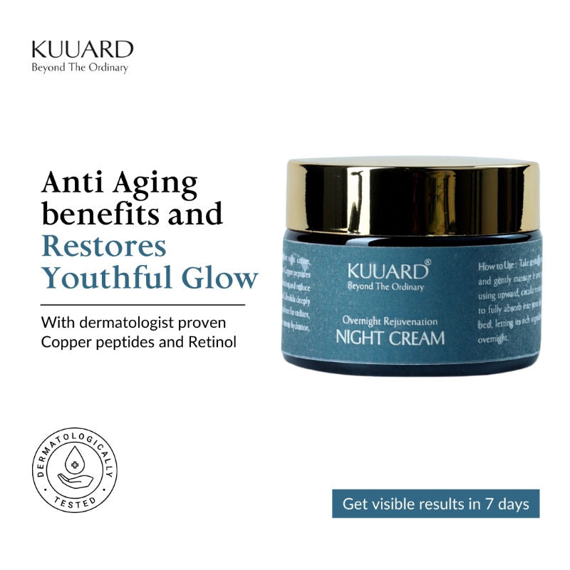 24K Gold Night Cream, Anti Ageing, Wrinkle Repair & Skin Brightening with Retinol