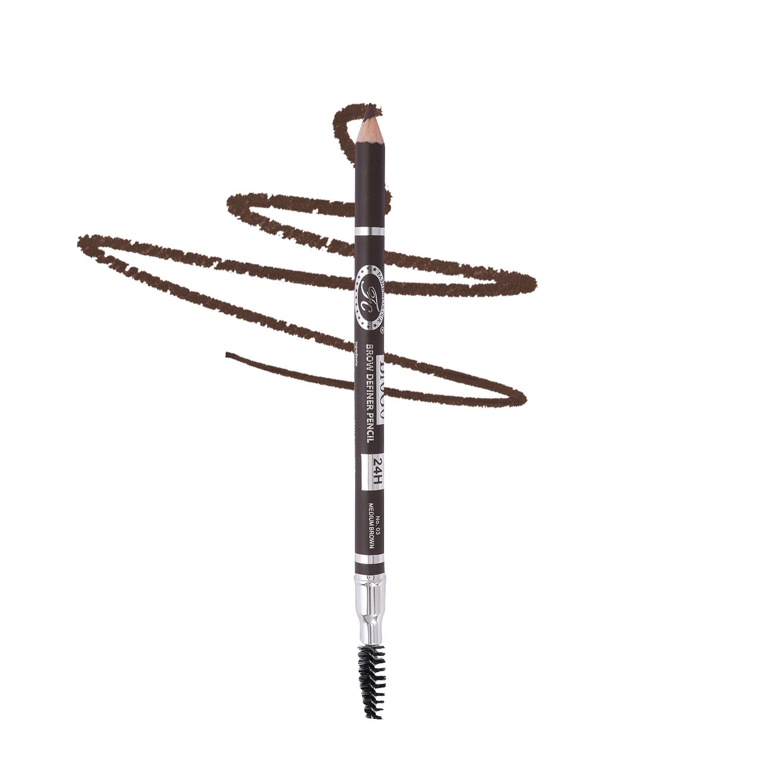 Colour Brow Definer Pencil With Spoolie - Medium Brown