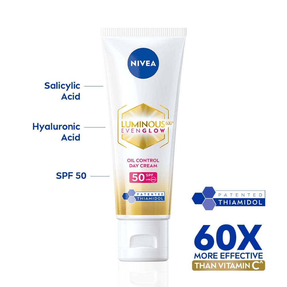 Luminous Even Glow Oil Control Day Cream Spf 50,Thiamidol Uv Protection & Reduces Dark Spots