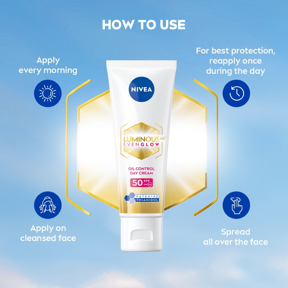 Luminous Even Glow Oil Control Day Cream Spf 50,Thiamidol Uv Protection & Reduces Dark Spots