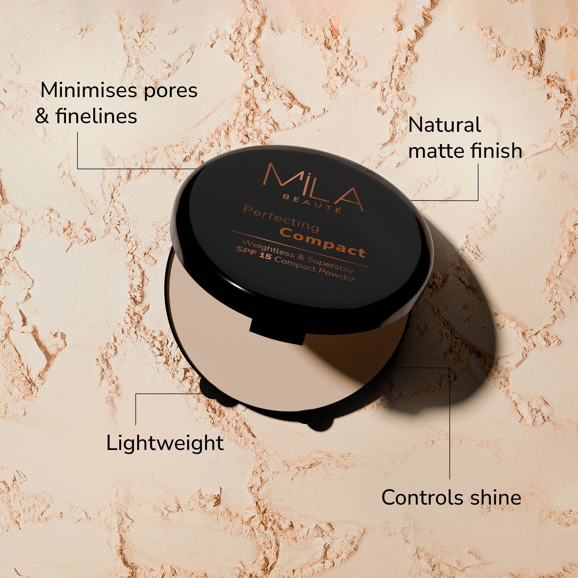Superstay Natural Matte Finish Perfecting Compact Powder with SPF 15