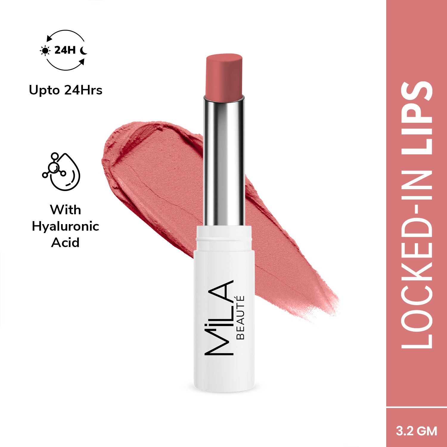 24 Hr Non-Transfer Matte Locked-In Lipstick - 4 Hot Nude