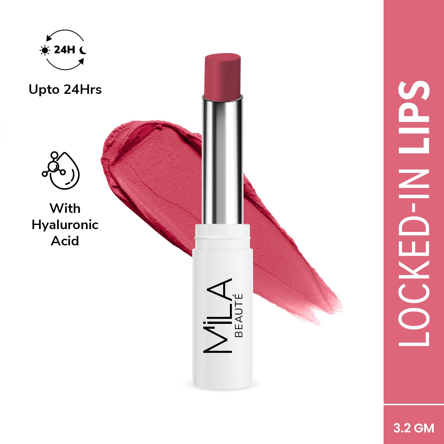 24 Hr Non-Transfer Matte Locked-In Lipstick - 5 Peachy Pink