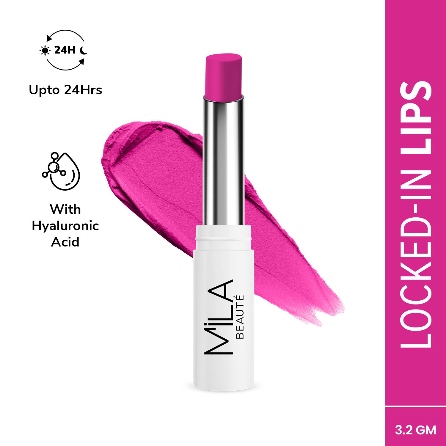 24 Hr Non-Transfer Matte Locked-In Lipstick - 6 Mostly Pink