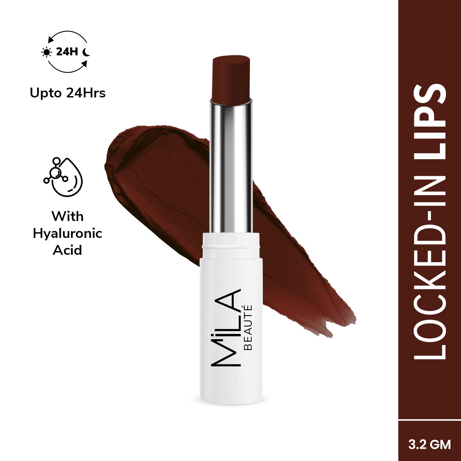 24 Hr Non-Transfer Matte Locked-In Lipstick - 18 Choco Brown