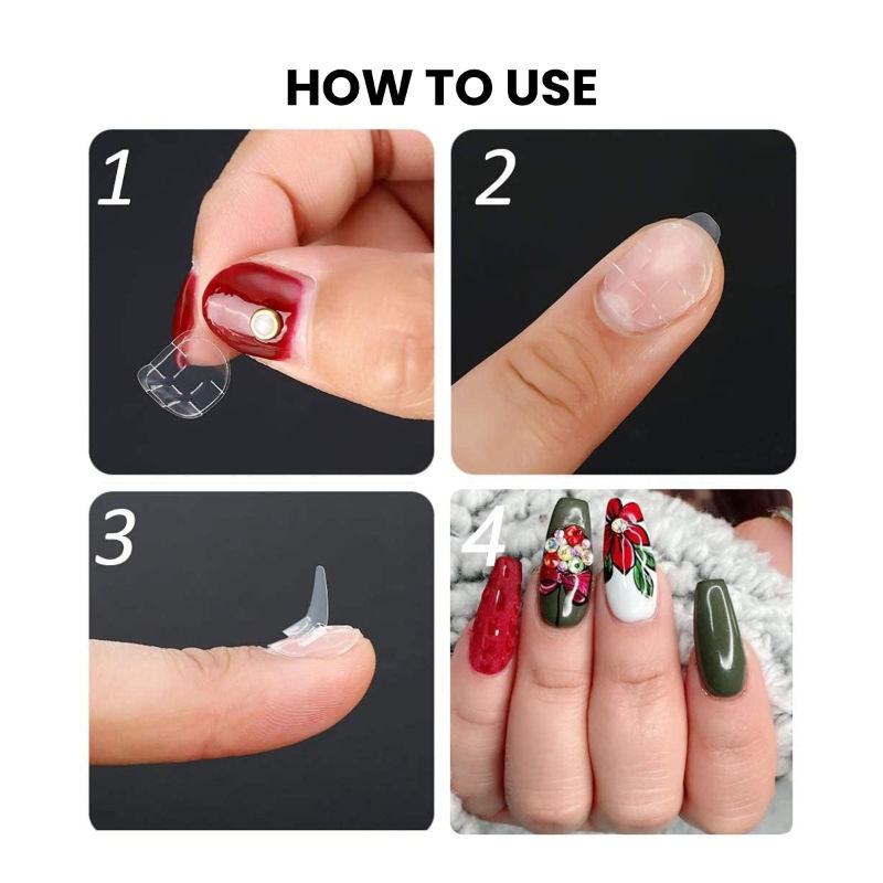 Nail Glue Tabs For Press-On, Stick-On Extensions & Fake Nails Adhesive Jelly Sticker 5 Sheets