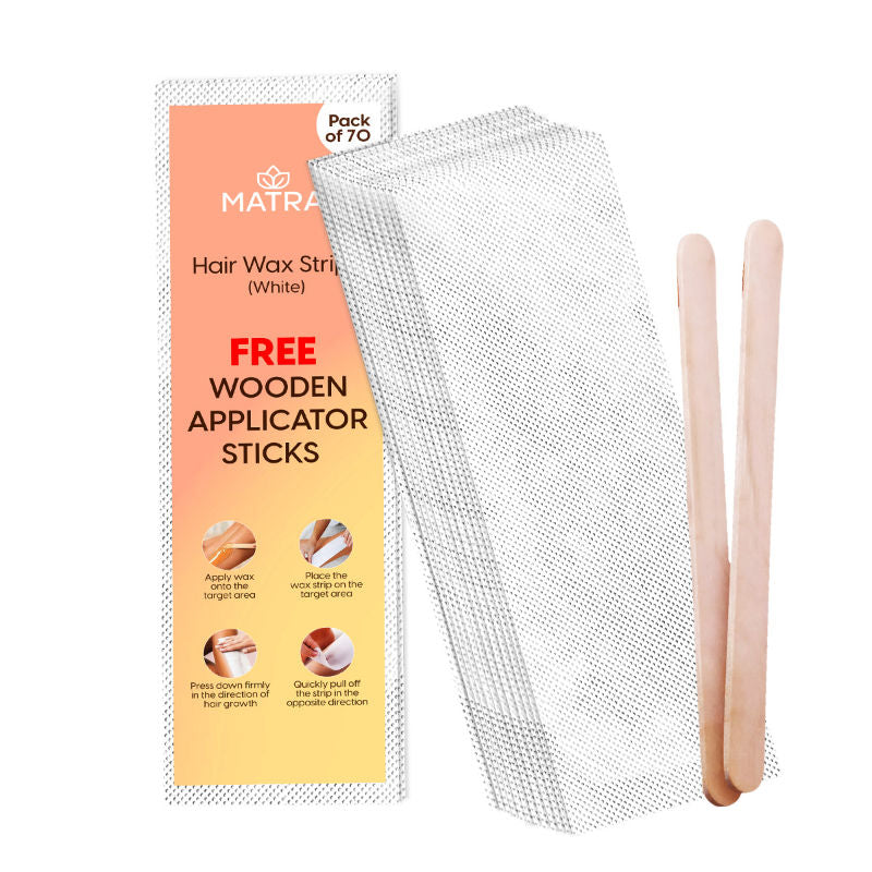 Wax Strips Hair Waxing for Full Body Facial Hair Removal - Free Wooden Stick Knife Applicators