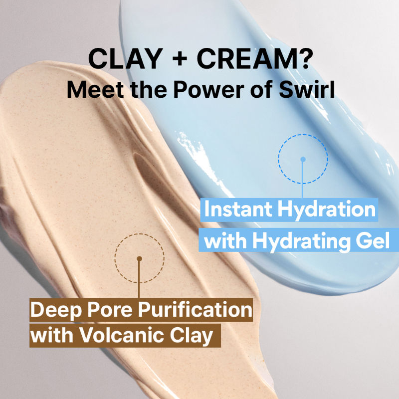 Volcanic Swirl Pore Dual Clay Mask,Daily Pore Care,Hydrating, Oil Control, Glass Skin