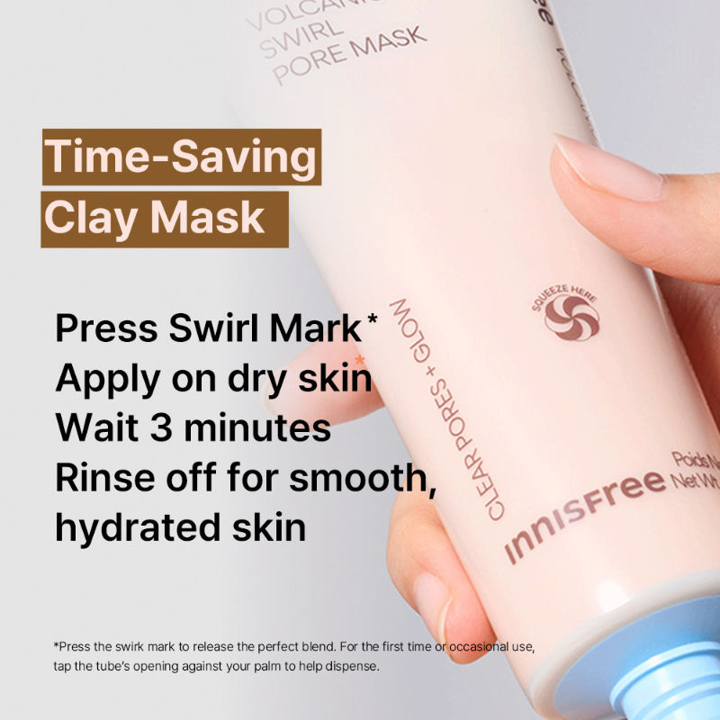 Volcanic Swirl Pore Dual Clay Mask,Daily Pore Care,Hydrating, Oil Control, Glass Skin