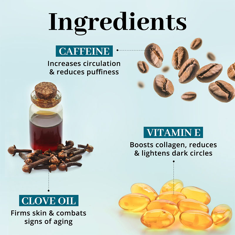 Under Eye Serum For Dark Circle, Wrinkles & Puffiness Reduction With Caffeine & Clove Oil