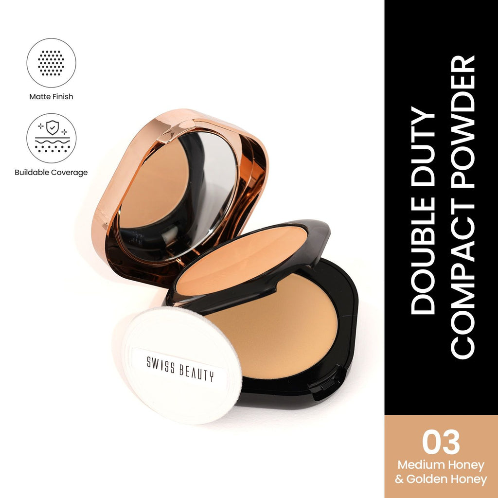 Double Duty Compact Powder - 3 Medium Honey And Golden Honey