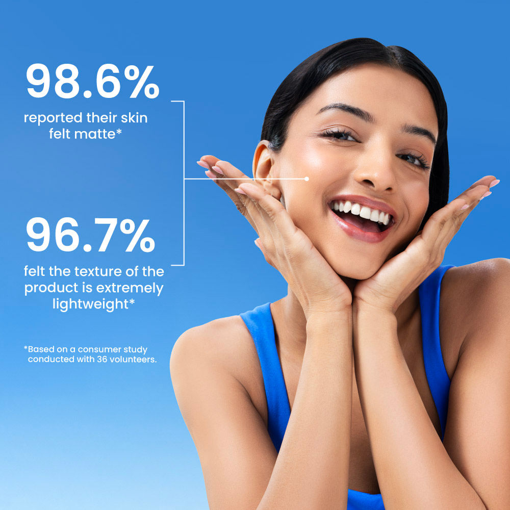 SPF 50 Aqua-Gel Lightweight Sunscreen for Oily Skin, In-Vivo Tested PA++++, Matte Finish.
