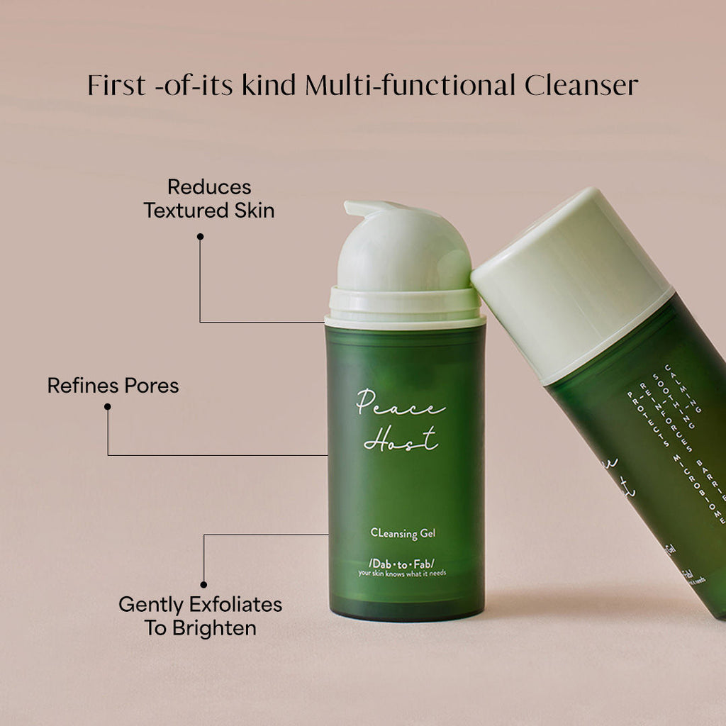 Peace Host Balm to Gel Exfoliating Cleanser with Turmeric & Niacinamide for Dry & Sensitive Skin