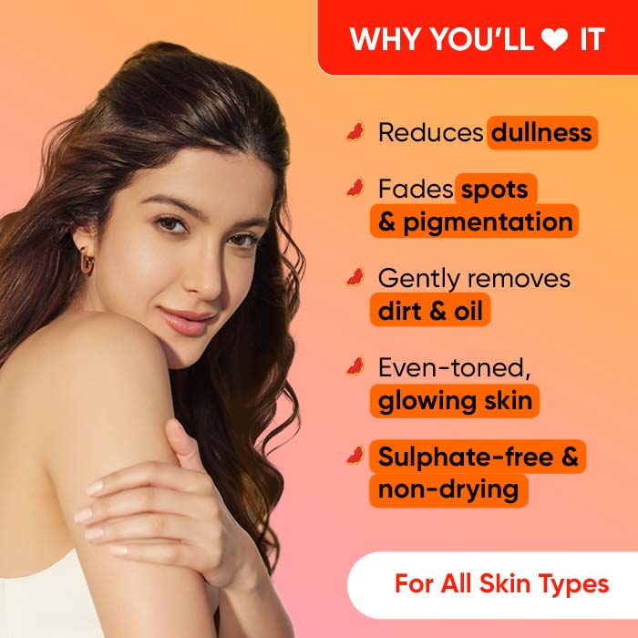 Vitamin C + E Super Bright Foaming Face Wash, Blood Orange & Papaya, Reduces Dullness