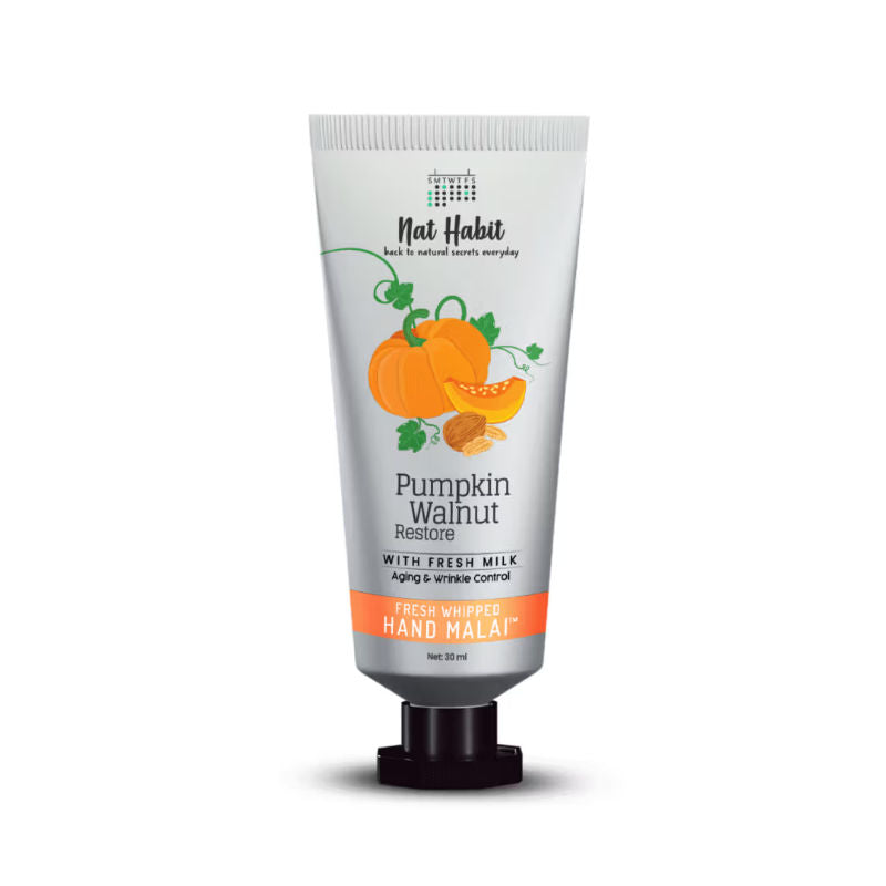 Pumpkin Walnut Hand Malai, Hand Cream for Dry Skin Women & Men, Aging & Wrinkle Control