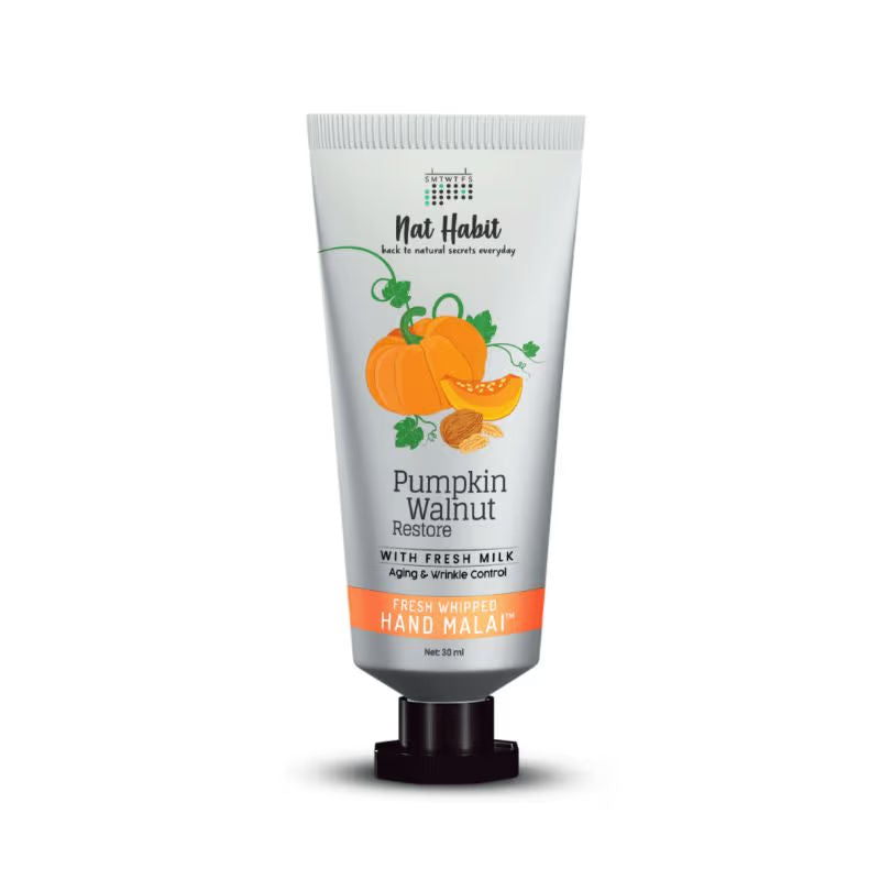 Pumpkin Walnut Hand Malai, Hand Cream for Dry Skin Women & Men, Aging & Wrinkle Control
