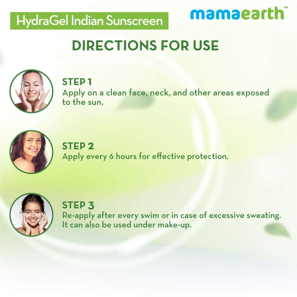 HydraGel Indian Sunscreen SPF 50, with Aloe Vera & Raspberry for Tan Protection