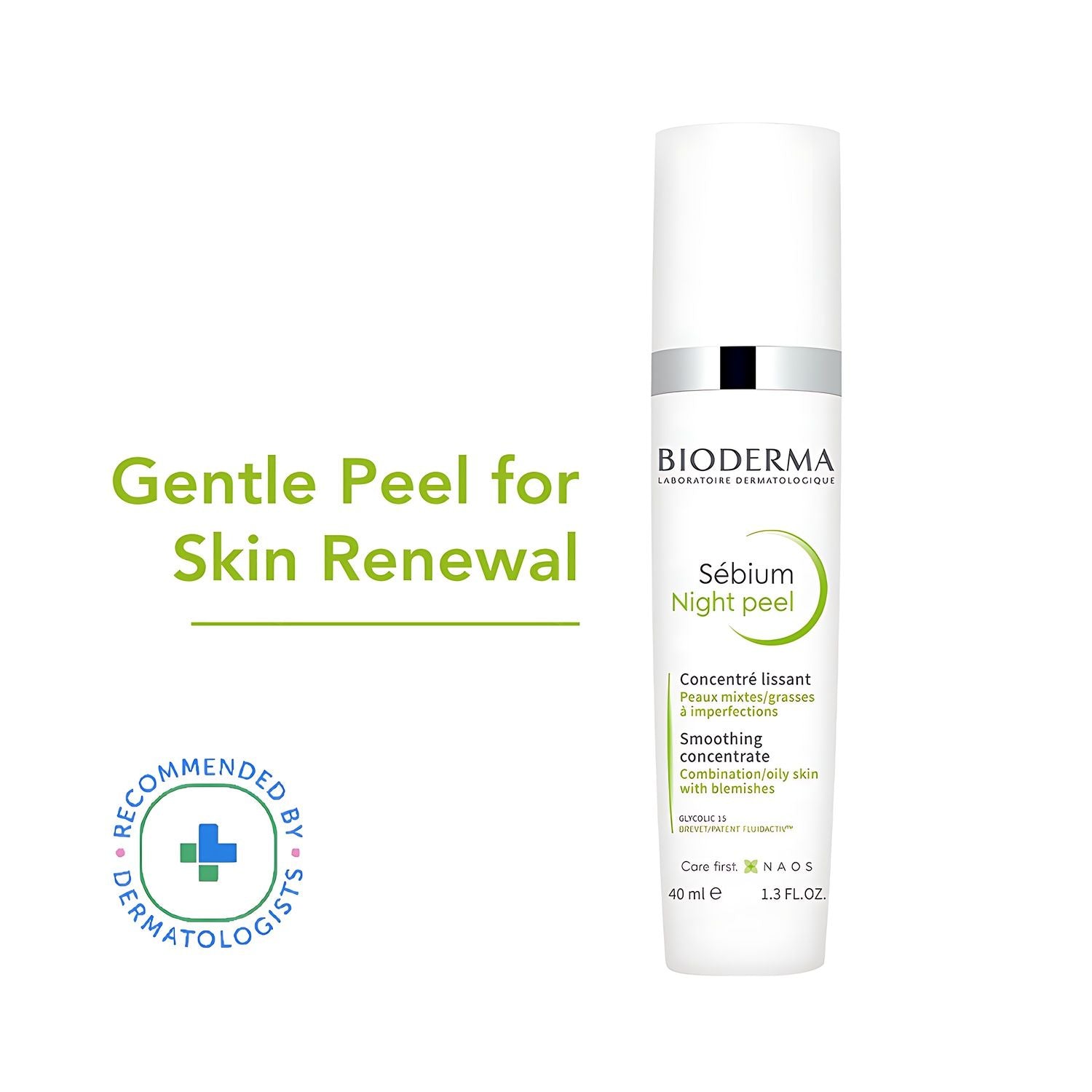 BiodermaNight Peel Sebium For Oily Acne Prone Skin With Glycolic Acid - Reduces Blemishes